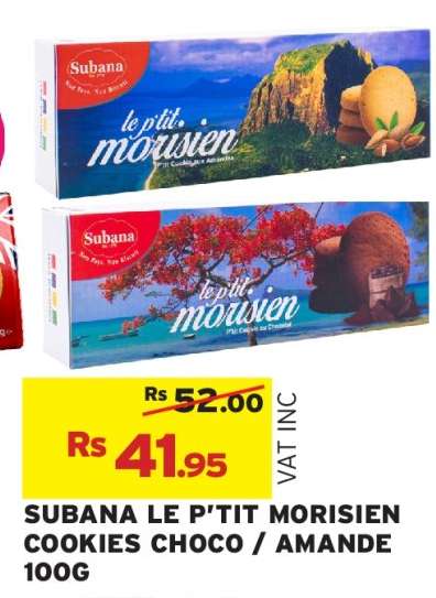 SUBANA LE P’TIT MORISIEN COOKIES CHOCO / AMANDE 100G