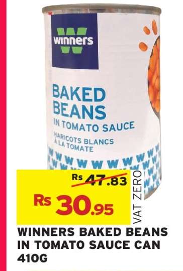 WINNERS BAKED BEANS IN TOMATO SAUCE CAN 410G