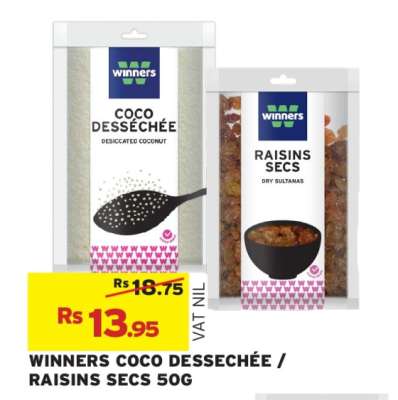 WINNERS COCO DESSÉCHÉE / RAISINS SECS 50G