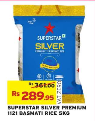 SUPERSTAR SILVER PREMIUM 1121 BASMATI RICE 5KG