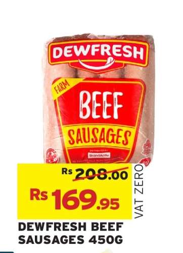 DEWFRESH BEEF SAUSAGES 450G