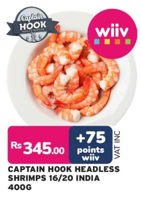 CAPTAIN HOOK HEADLESS SHRIMPS 16/20 INDIA 400G