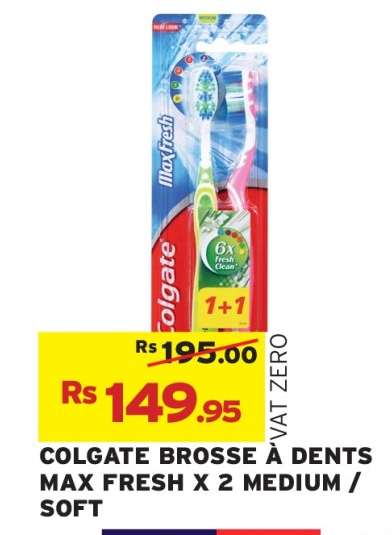 COLGATE BROSSE À DENTS MAX FRESH X 2 MEDIUM / SOFT