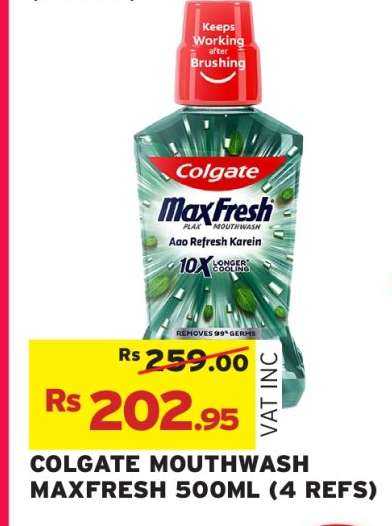 COLGATE MOUTHWASH MAXFRESH 500ML (4 REFS)