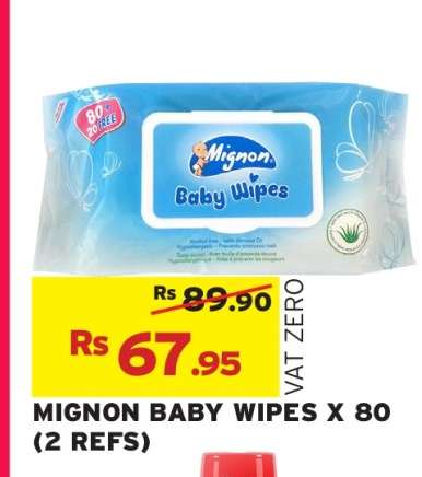 MIGNON BABY WIPES X 80 (2 REFS)
