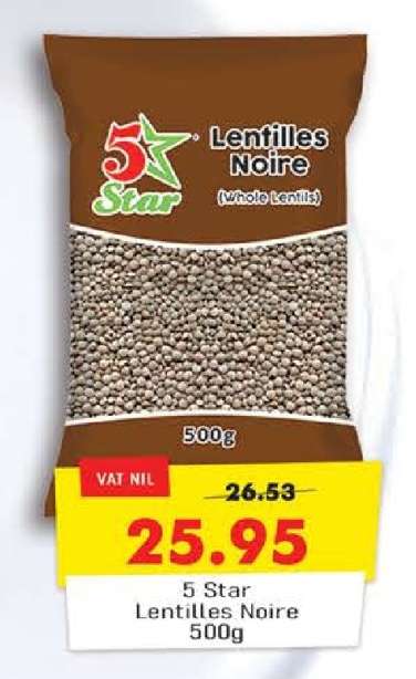 5 Star Lentilles Noire 500g