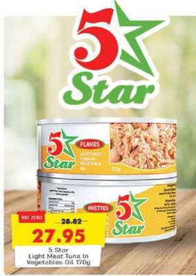 5 Star Light Meat Tuna In Vegetables Oil 170g