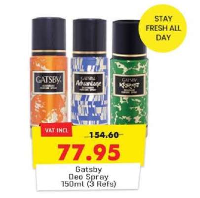 Gatsby Deo Spray 150ml (3 Refs)