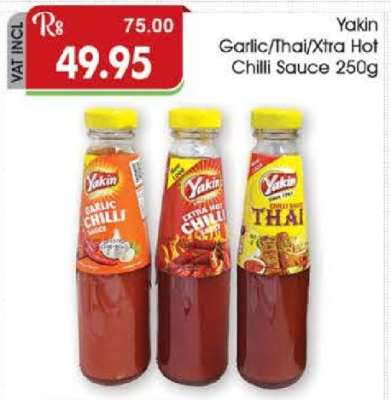 Yakin Garlic/Thai/Xtra Hot Chilli Sauce 250g