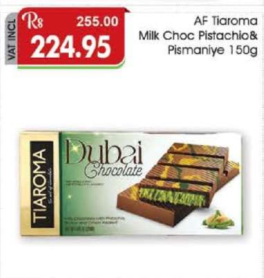 AF Tiaroma Milk Choc Pistachio & Pismaniye 150g
