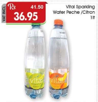 VITAL SPARKLING WATER PECHE/CITRON 1LT