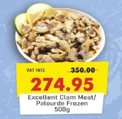 Excellent Clam Meat/Palourde Frozen 500g
