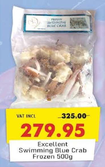 Excellent Swimming Blue Crab Frozen 500g