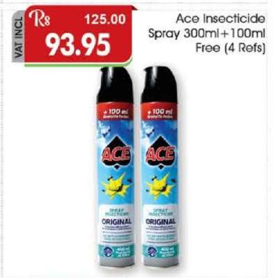 Ace Insecticide Spray 300ml+100ml Free (4 Refs)