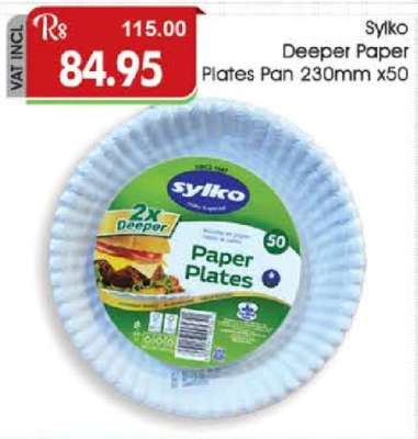 Sylko Deeper Paper Plates Pan 230MM x50