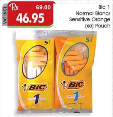 Bic 1 Normal (Blanc)/Sensitive (Orange) x5 Pouch