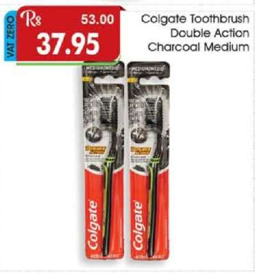 Colgate Toothbrush Double Action Charcoal Medium