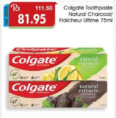 Colgate Toothpaste Natural Charcoal/Fraicheur Ultime 75ml