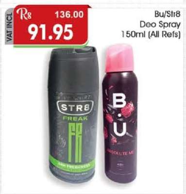 BU/Str8 Deo Spray 150ml (All Refs)