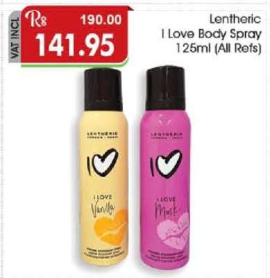 Lentheric I Love Body Spray 125ml (All Refs)