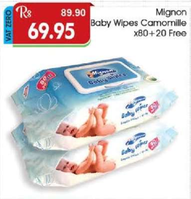 Mignon Baby Wipes Camomille x80+20 Free