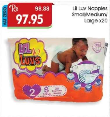 Lil Luv Nappies Small/Medium/Large x20