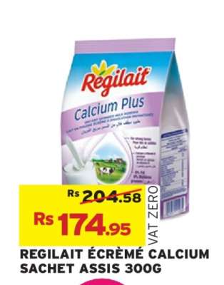 RÉGILAIT ÉCRÉMÉ CALCIUM SACHET ASSIS 300G