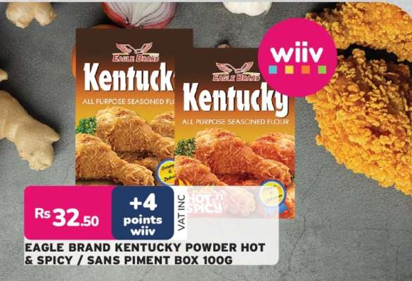 EAGLE BRAND KENTUCKY POWDER HOT & SPICY / SANS PIMENT BOX 100G