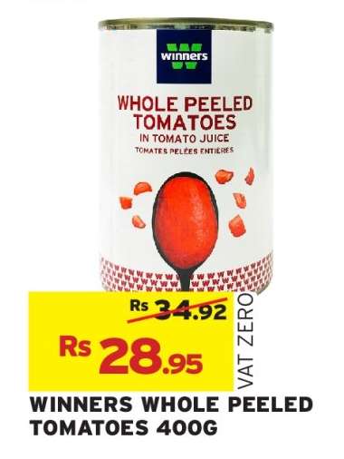 WINNERS WHOLE PEELED TOMATOES 400G