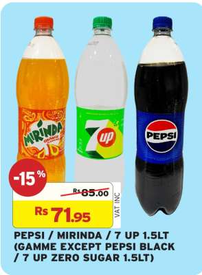 PEPSI / MIRINDA / 7 UP 1.5LT