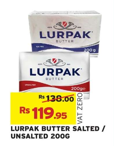 LURPAK BUTTER SALTED / UNSALTED 200G