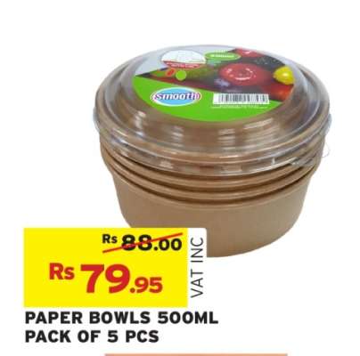 PAPER BOWLS 500ML PACK OF 5 PCS