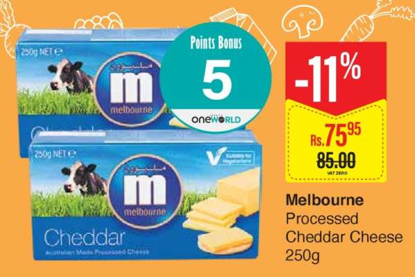Melbourne Processed Cheddar Cheese 250g