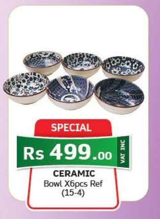 CERAMIC Bowl X6pcs Ref (15-4)