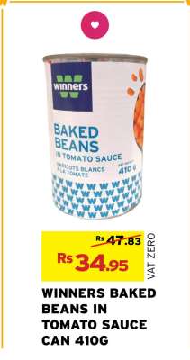 WINNERS BAKED BEANS IN TOMATO SAUCE CAN 410G