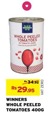 WINNERS WHOLE PEELED TOMATOES 400G