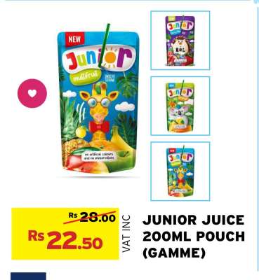 JUNIOR JUICE 200ML POUCH (GAMME)