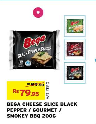 BEGA CHEESE SLICE BLACK PEPPER / GOURMET / SMOKEY BBQ 200G