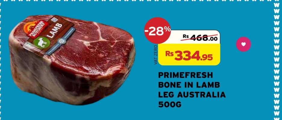PRIMEFRESH BONE IN LAMB LEG AUSTRALIA 500G