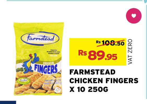 FARMSTEAD CHICKEN FINGERS X 10 250G