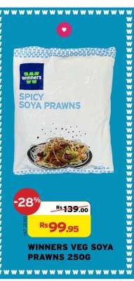 WINNERS VEG SOYA PRAWNS 250G