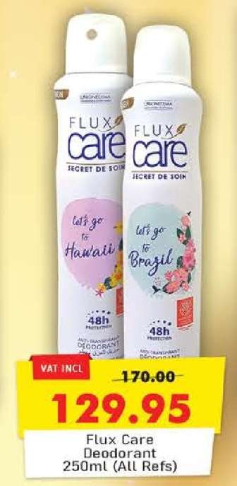 Flux Care Deodorant 250ml (All Refs)