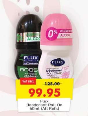 Flux Deodorant Roll On 60ml (All Refs)