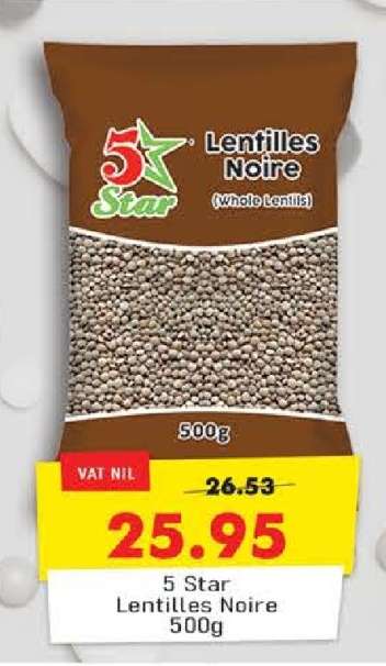 5 Star Lentilles Noire 500g