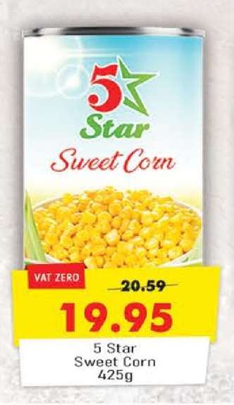 5 Star Sweet Corn 425g