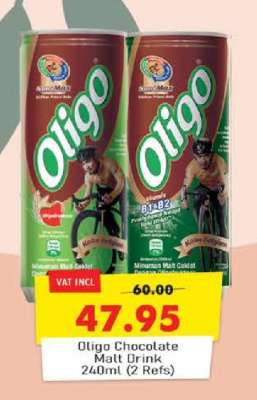 Oligo Chocolate Malt Drink 240ml (2 Refs)