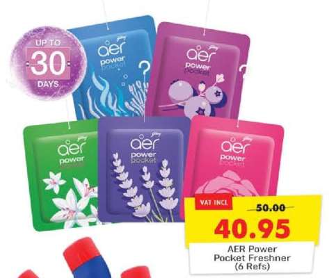 AER Power Pocket Freshner (6 Refs)