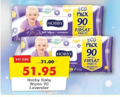 Hobby Baby Wipes 90 Lavender