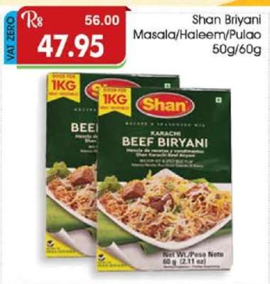 Shan Briyani Masala/Haleem/Pulao 50g/60g