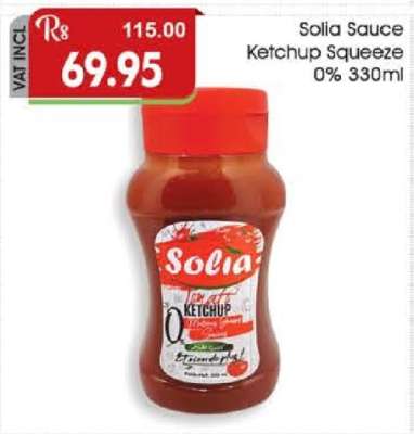 Solia Sauce Ketchup Squeeze 0% 330ml